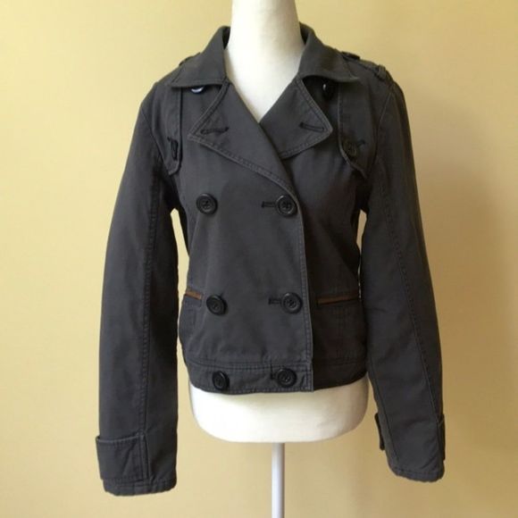 American Eagle Outfitters Jackets & Blazers - AEO Military Double Breasted Gray Cotton Jacket